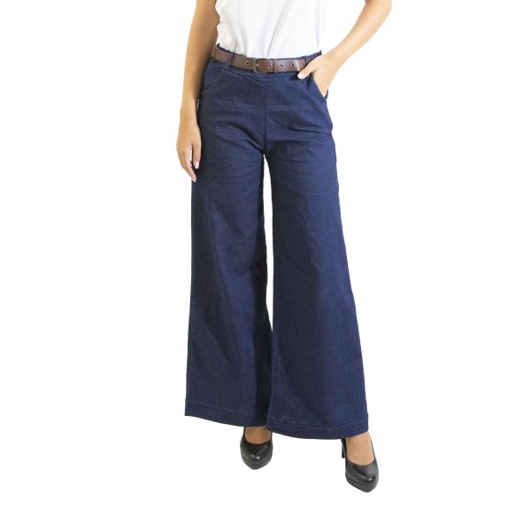 Jeans palazzo con cintura 